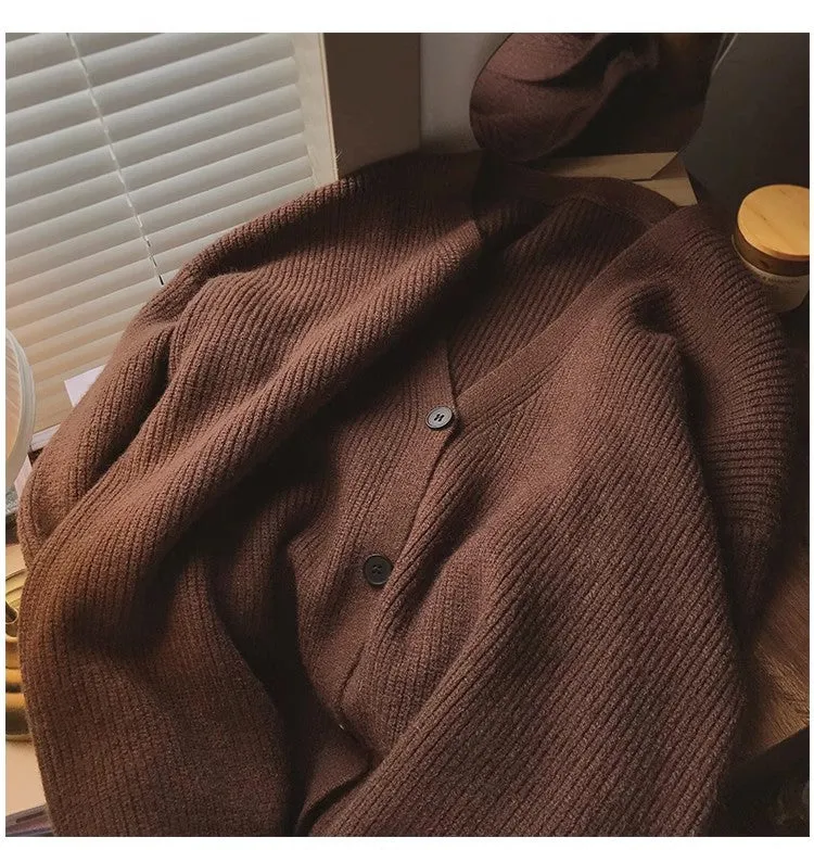 Solid color sweater for women long-sleeved sweater jacket     S4821