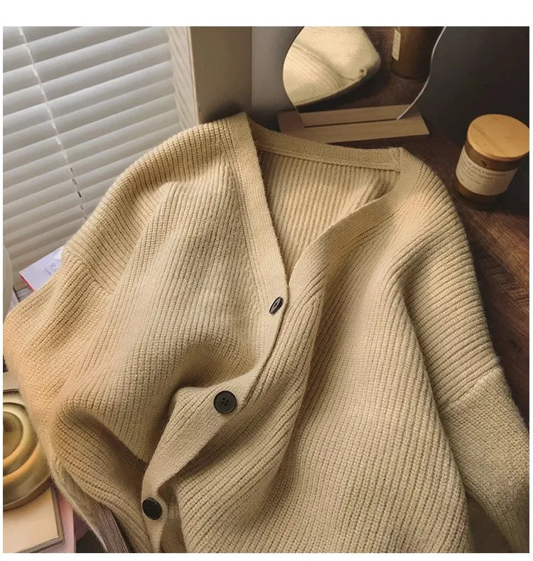 Solid color sweater for women long-sleeved sweater jacket     S4821