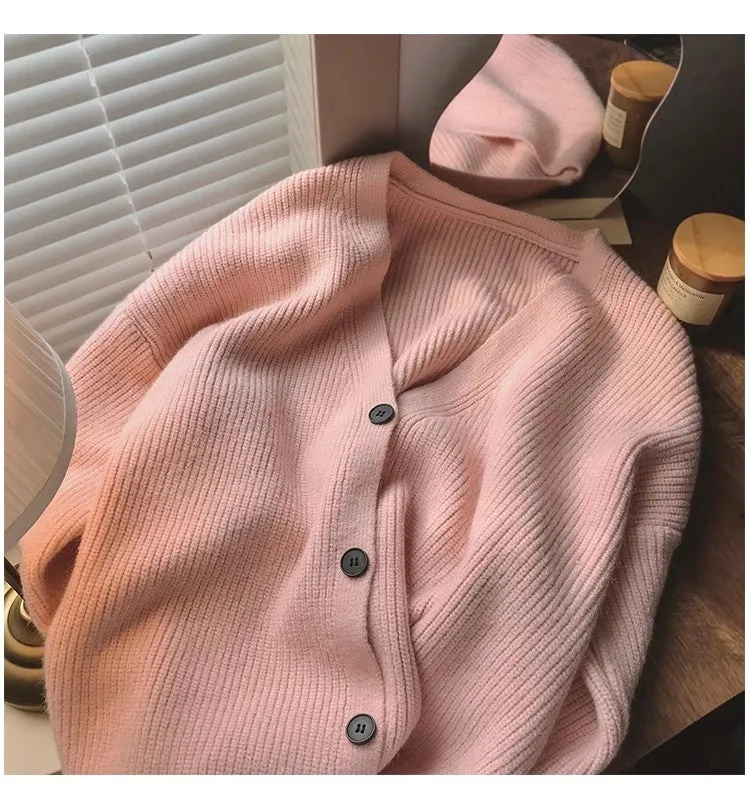 Solid color sweater for women long-sleeved sweater jacket     S4821