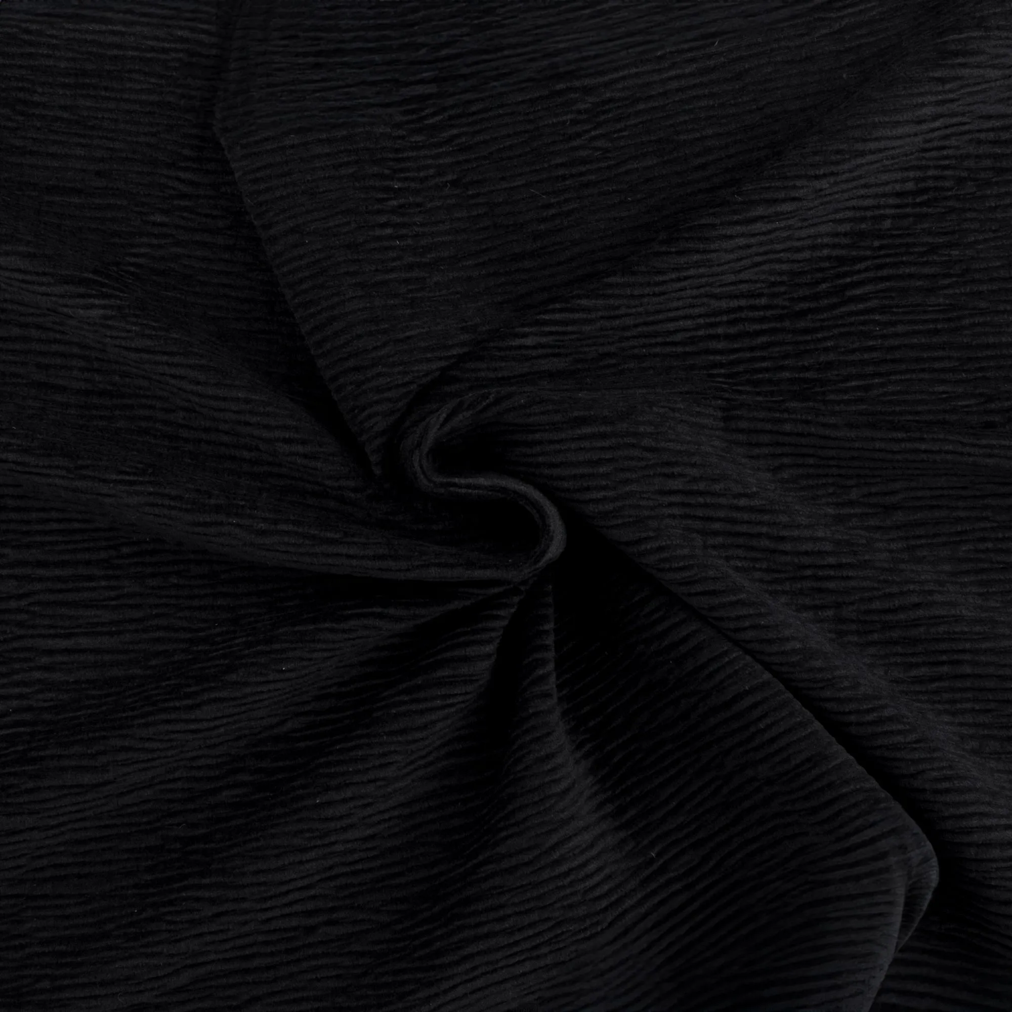 Solid Crinkled Velvet - LOUNGING - 001 - Black