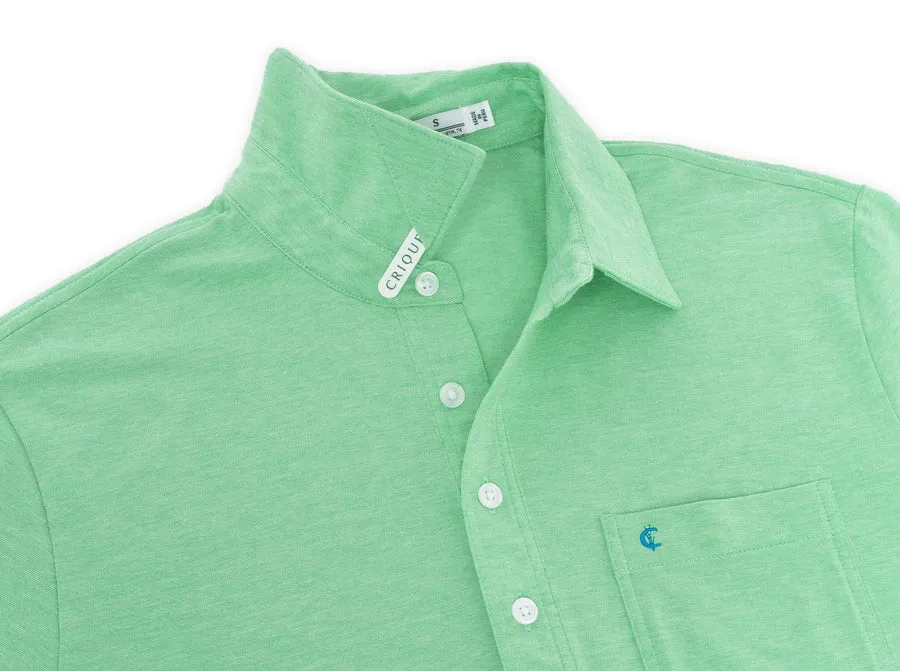 Top-Shelf Players Shirt in Lime Microstripe