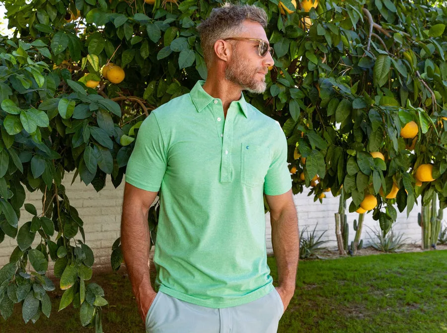 Top-Shelf Players Shirt in Lime Microstripe