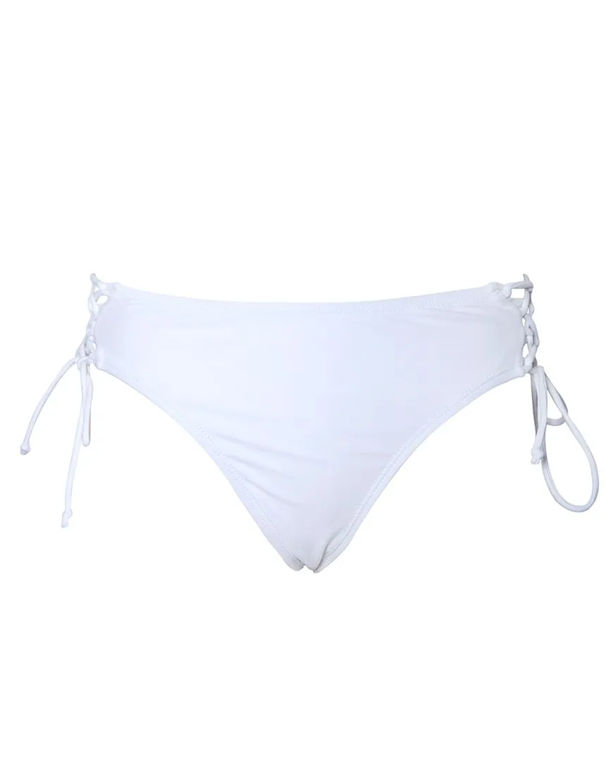 Torte Lace Up Bikini Bottoms in White