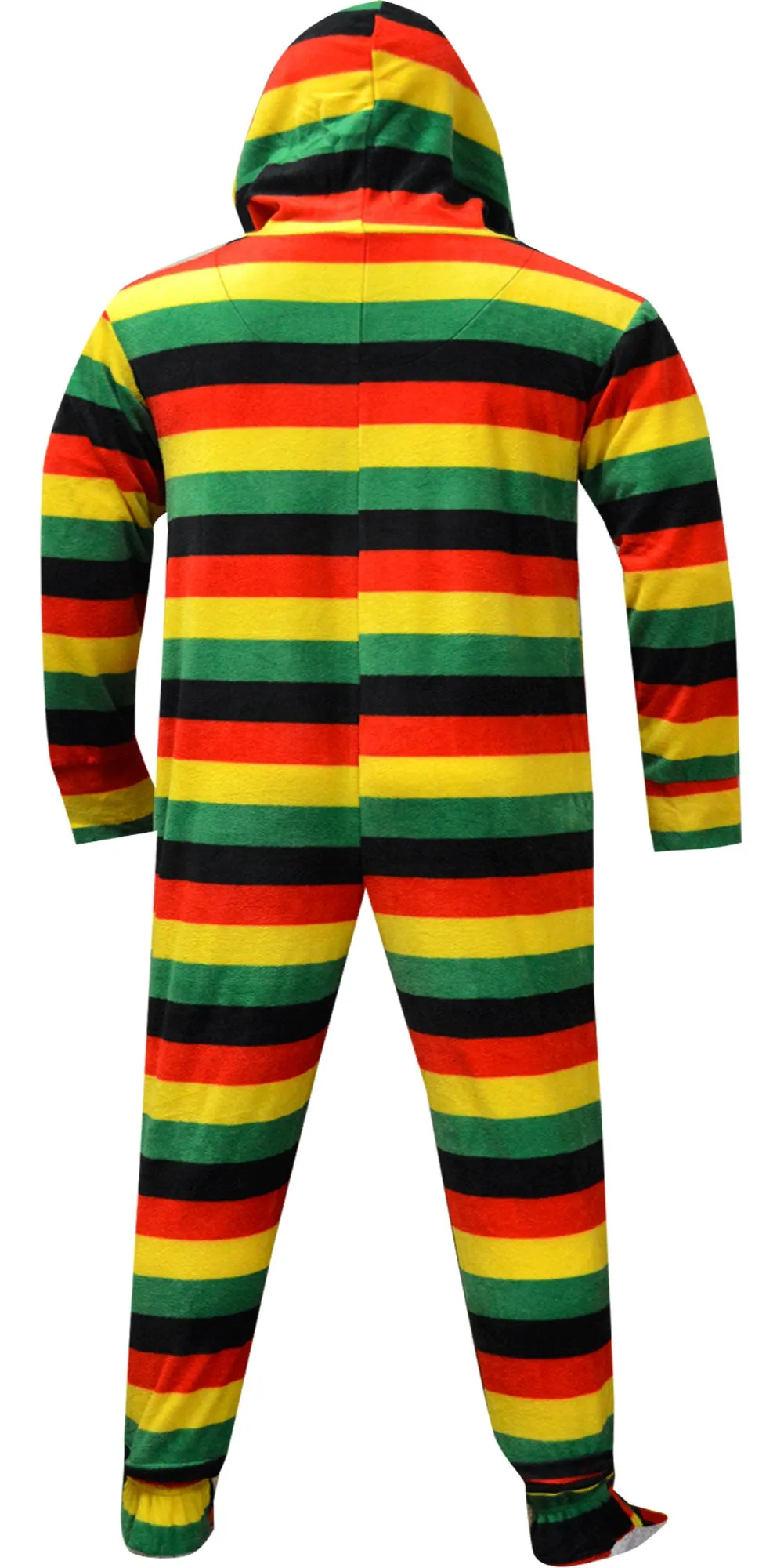 Weedman Route 420 Pot Rasta Stripe Footed Hooded Onesie Pajamas