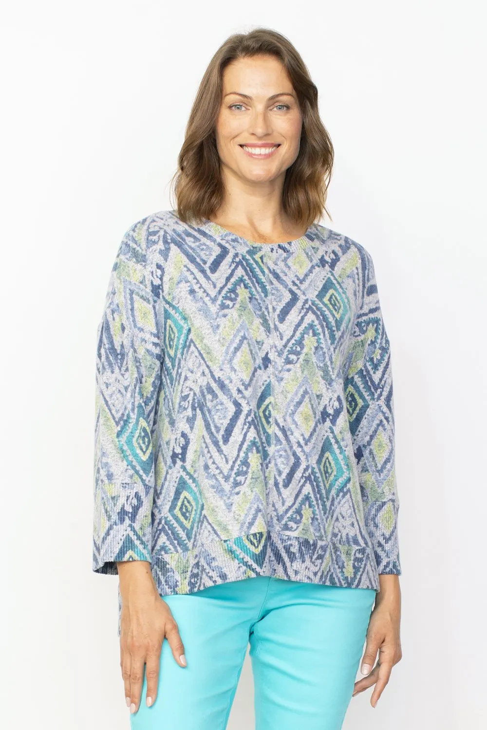 Women's Habitat | Super Soft Layered Diamonds Pullover | Cornflower