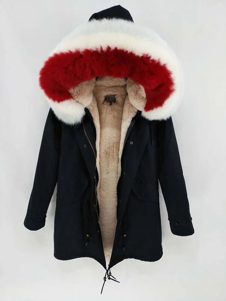 Women's Winter Casual Thick Long Warm Parka With Raccoon Fur