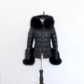 Women's Winter Casual Thick Polyester Parka With Raccoon Fur