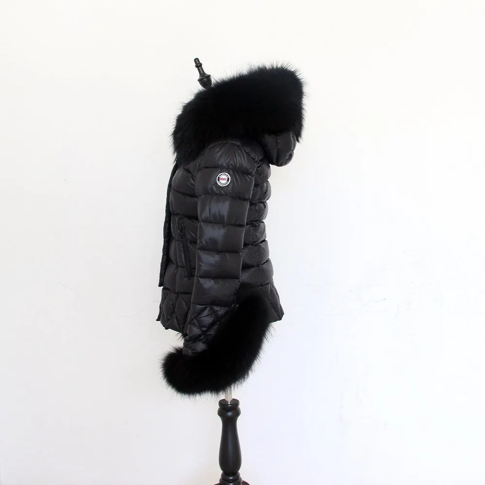 Women's Winter Casual Thick Polyester Parka With Raccoon Fur