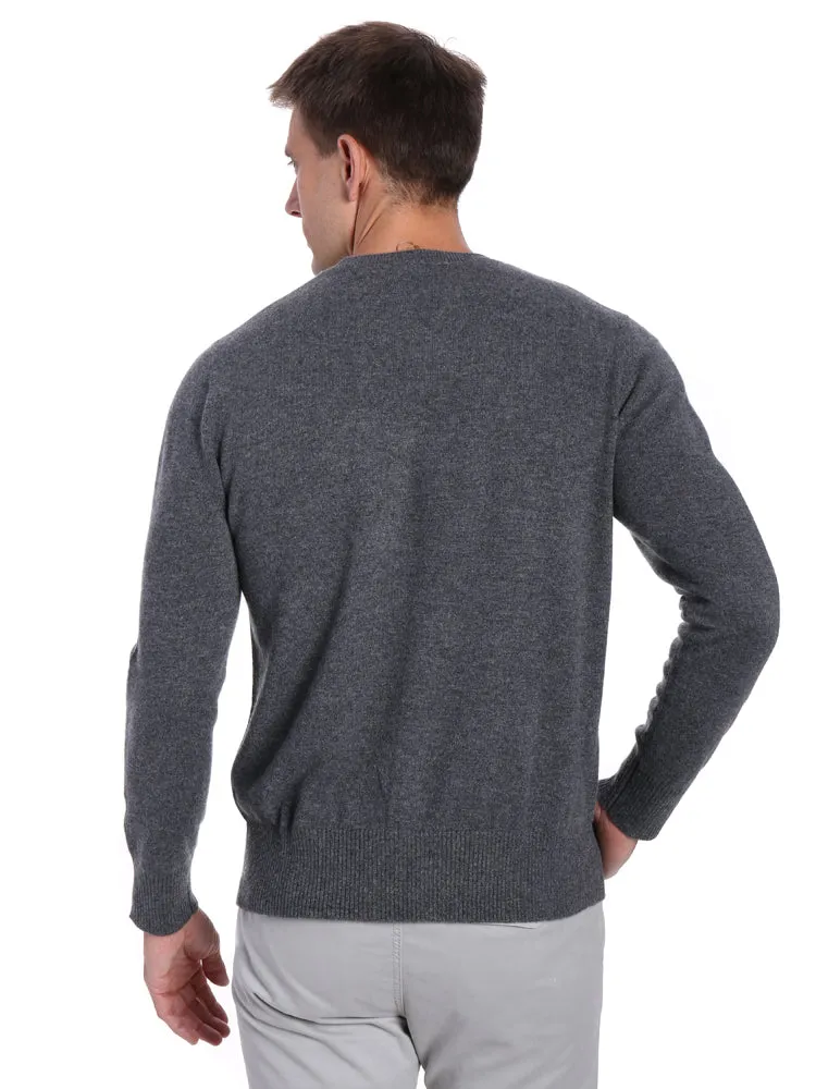 Zainuno Moizni Men's 100% Cashmere Crew Neck Pullover Sweater