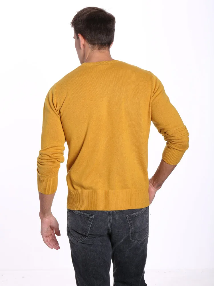 Zainuno Moizni Men's 100% Cashmere Crew Neck Pullover Sweater